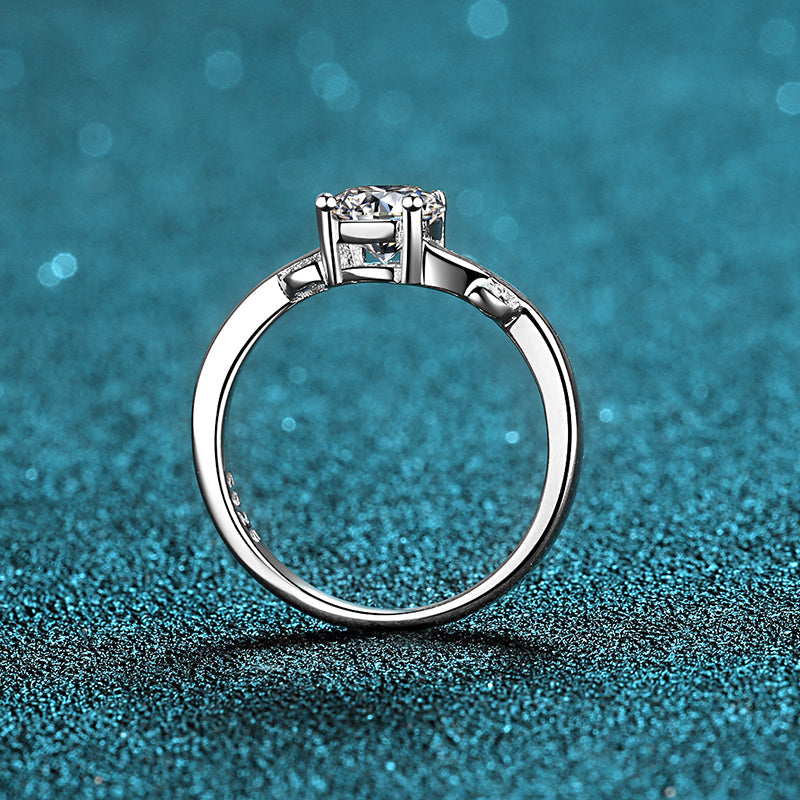 1 CT MOISSANITE Diamond Engagement Solitaire Ring, 925 Silver, Elegant Wedding Ring, the Leaf, Platinum Plated, Passes Diamond Tester az114 Xaxe.com