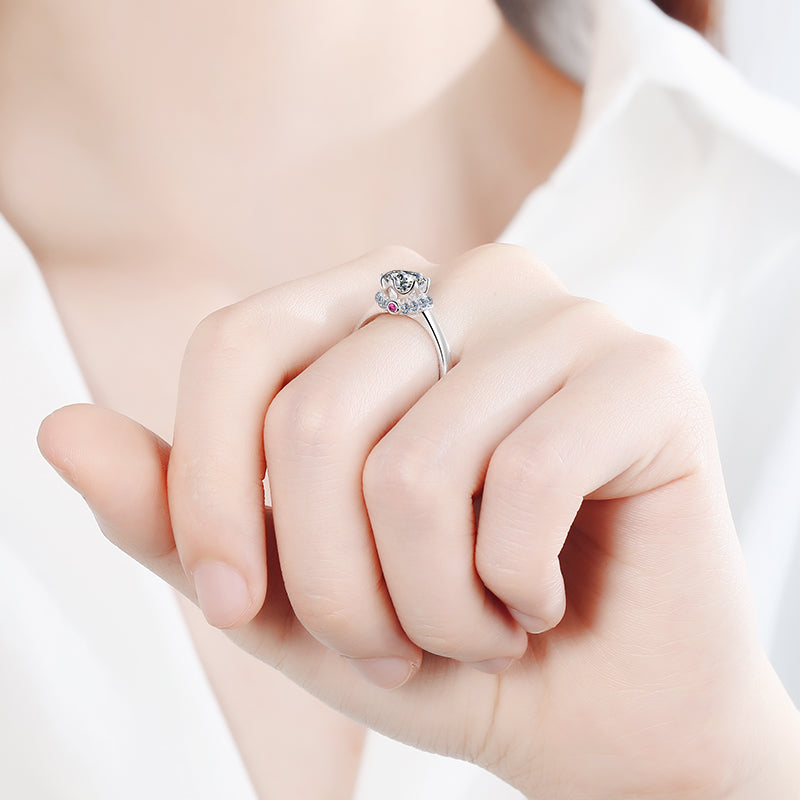 1 CT MOISSANITE Diamond Engagement Solitaire Ring, 925 Silver, Elegant Wedding Ring, the crown, Platinum Plated, Passes Diamond Tester az151 Xaxe.com