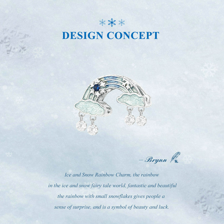 Sterling 925 silver charm the ice and snow rainbow charm pendant fits Pandora charm and European charm bracelet