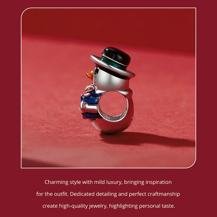 Sterling 925 silver charm the snowman charm pendant fits Pandora charm and European charm bracelet