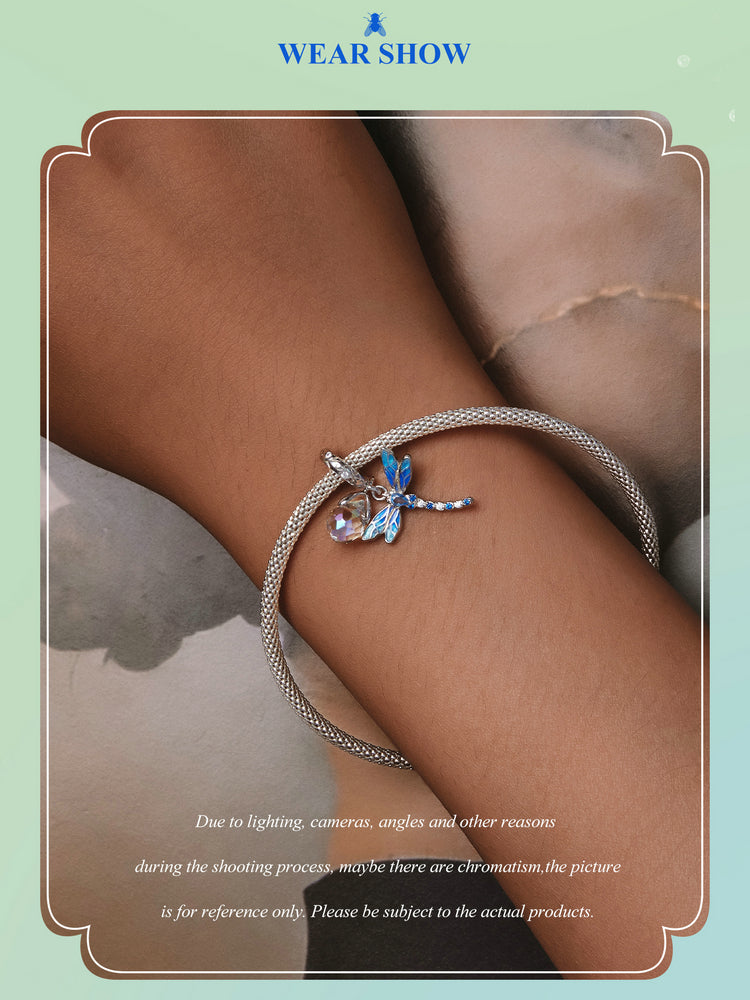 Sterling 925 silver charm Dragonfly pendant fits Pandora charm and European charm bracelet Xaxe.com