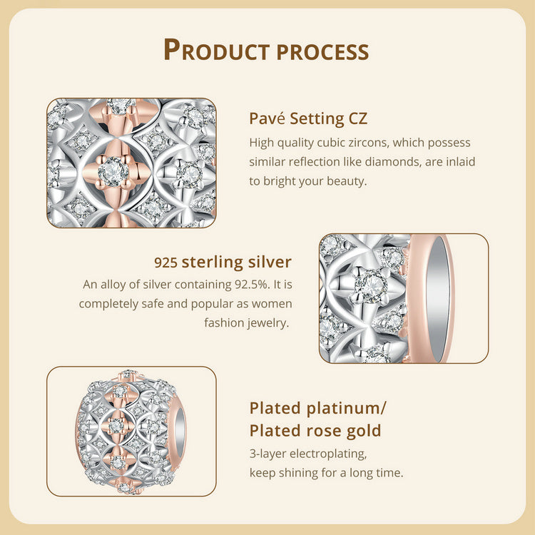 Sterling 925 silver charm shining pendant fits Pandora charm and European charm bracelet Xaxe.com