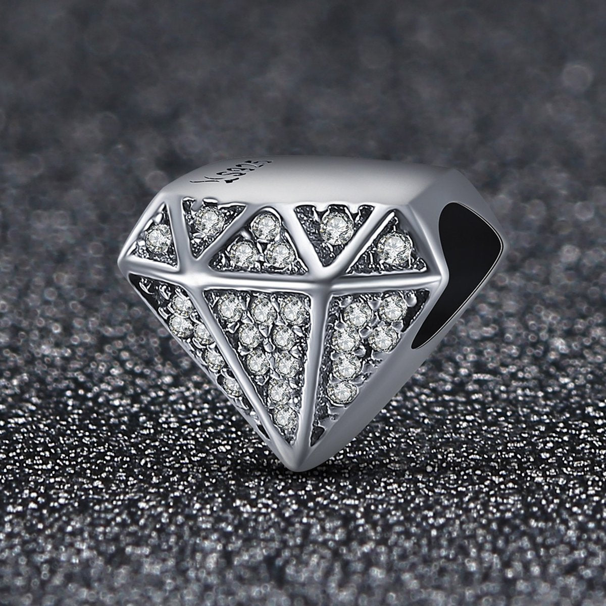 Sterling 925 silver charm the DIAMOND bead pendant fits Pandora charm and European charm bracelet Xaxe.com