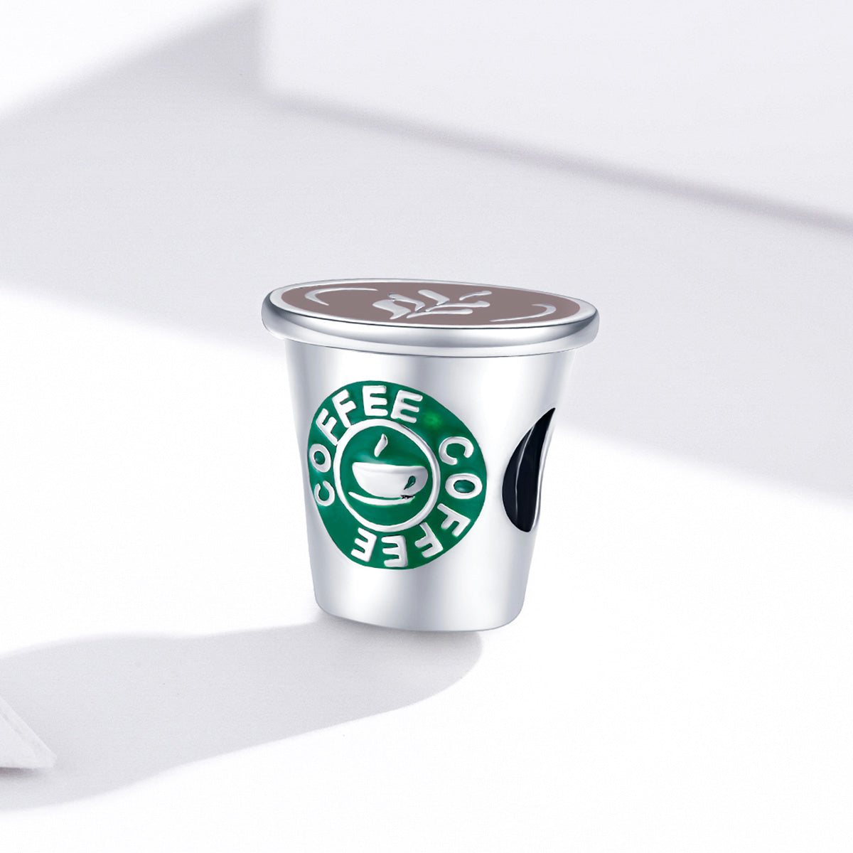 Sterling 925 Silver Charm The Starbucks Coffee Bead Pendant Fits Pandora Charm and European Charm Bracelet