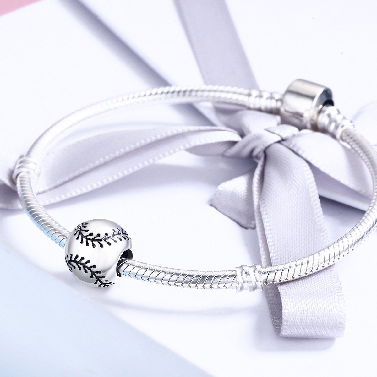 Sterling 925 silver charm the baseball bead pendant fits Pandora charm and European charm bracelet Xaxe.com