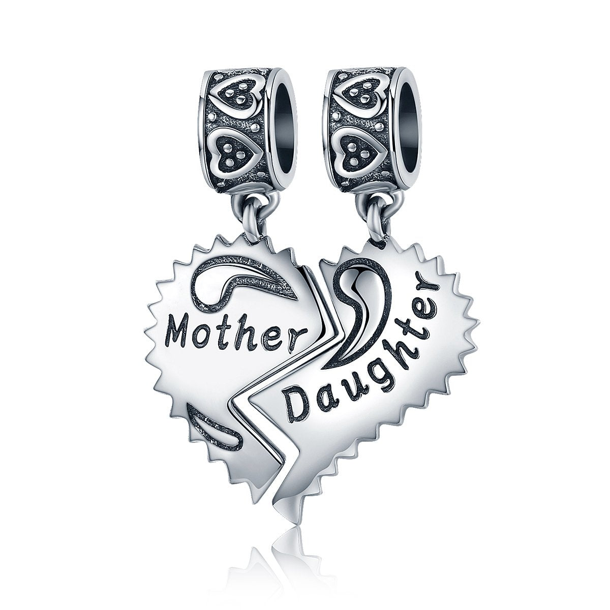 Sterling 925 silver charm the mother and daughter bead pendant fits Pandora charm and European charm bracelet Xaxe.com