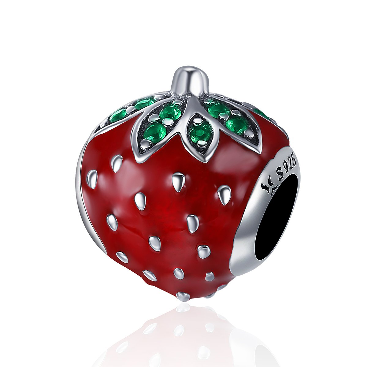 Sterling 925 silver charm the strawberry bead pendant fits Pandora charm and European charm bracelet Xaxe.com