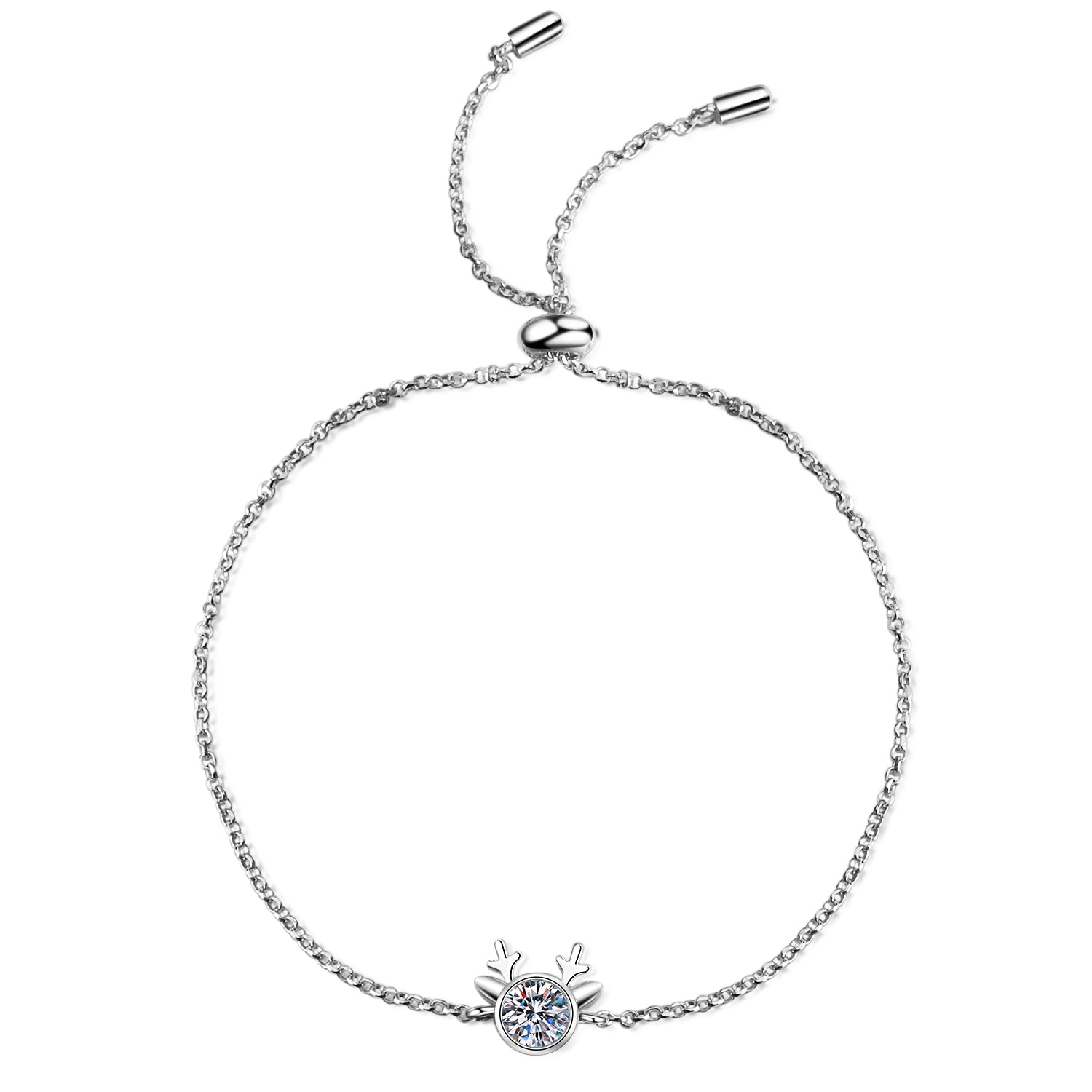 0.5 CT MOISSANITE Diamond Bracelet, Simulated Diamonds Bracelet - Sterling Silver Adjustable Women Bracelet Wedding Jewelry Xaxe.com