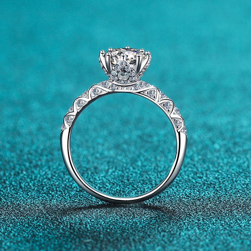 1 CT MOISSANITE Diamond Engagement Solitaire Ring, 925 Silver, Elegant Wedding Ring, the fashion, Platinum Plated, Passes Diamond Tester az199 Xaxe.com