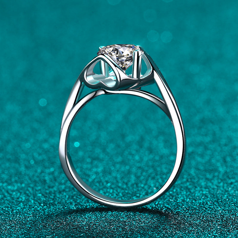 1 CT MOISSANITE Diamond Engagement Solitaire Ring, 925 Silver, Elegant Wedding Ring, the love, Platinum Plated, Passes Diamond Tester az155 Xaxe.com