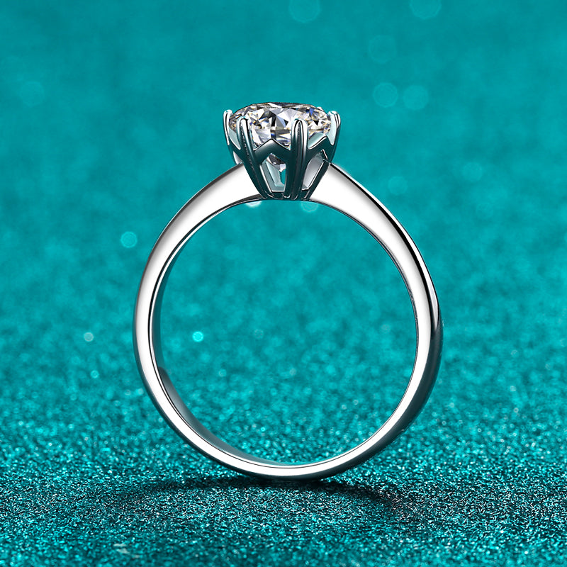 1 CT MOISSANITE Diamond Engagement Solitaire Ring, 925 Silver, Elegant Wedding Ring, the snow, Platinum Plated, Passes Diamond Tester az148 Xaxe.com