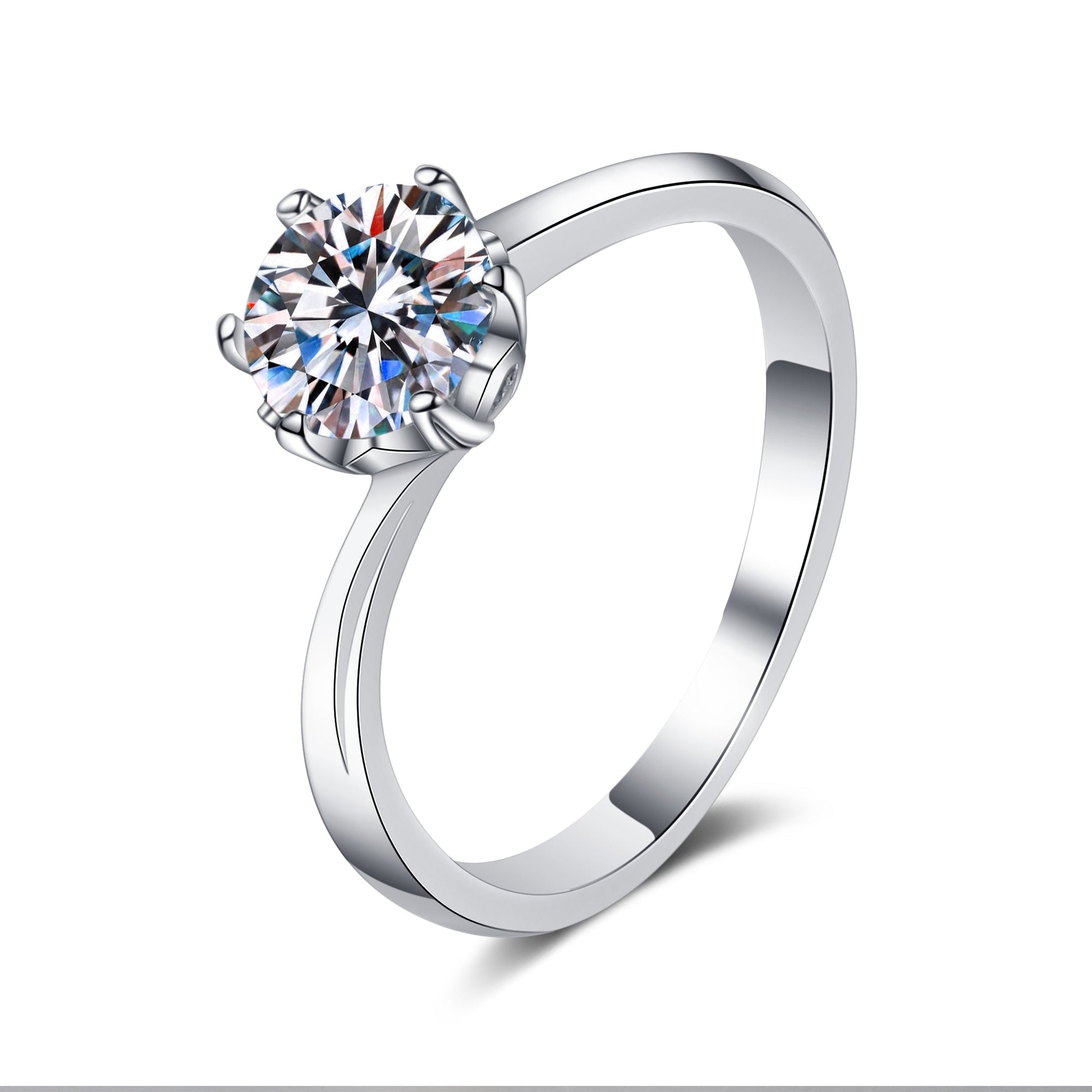 1 CT MOISSANITE Diamond Engagement Solitaire Ring, 925 Silver, Elegant Wedding Ring, the snow, Platinum Plated, Passes Diamond Tester az148 Xaxe.com