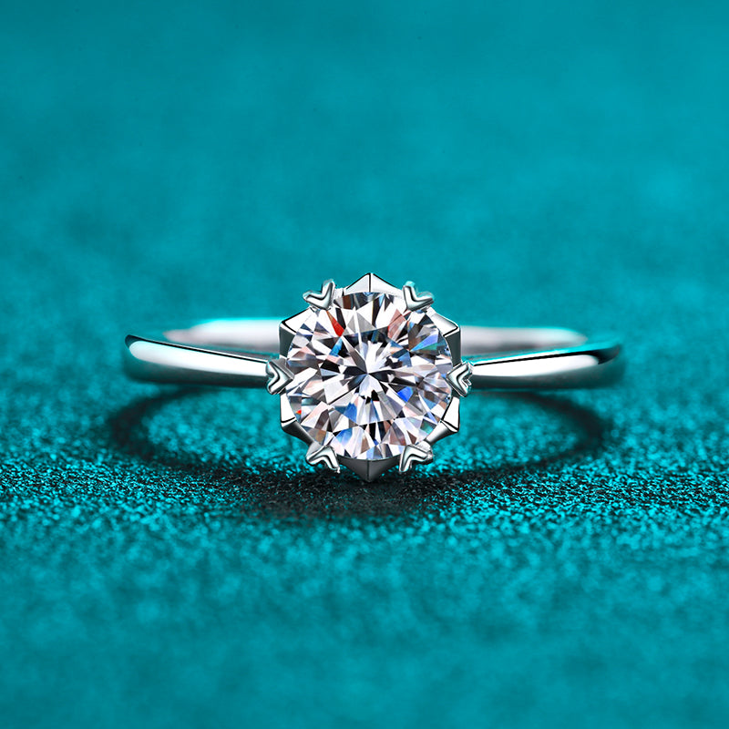 1 CT MOISSANITE Diamond Engagement Solitaire Ring, 925 Silver, Elegant Wedding Ring, the sparkling, Platinum Plated, Passes Diamond Tester az207 Xaxe.com
