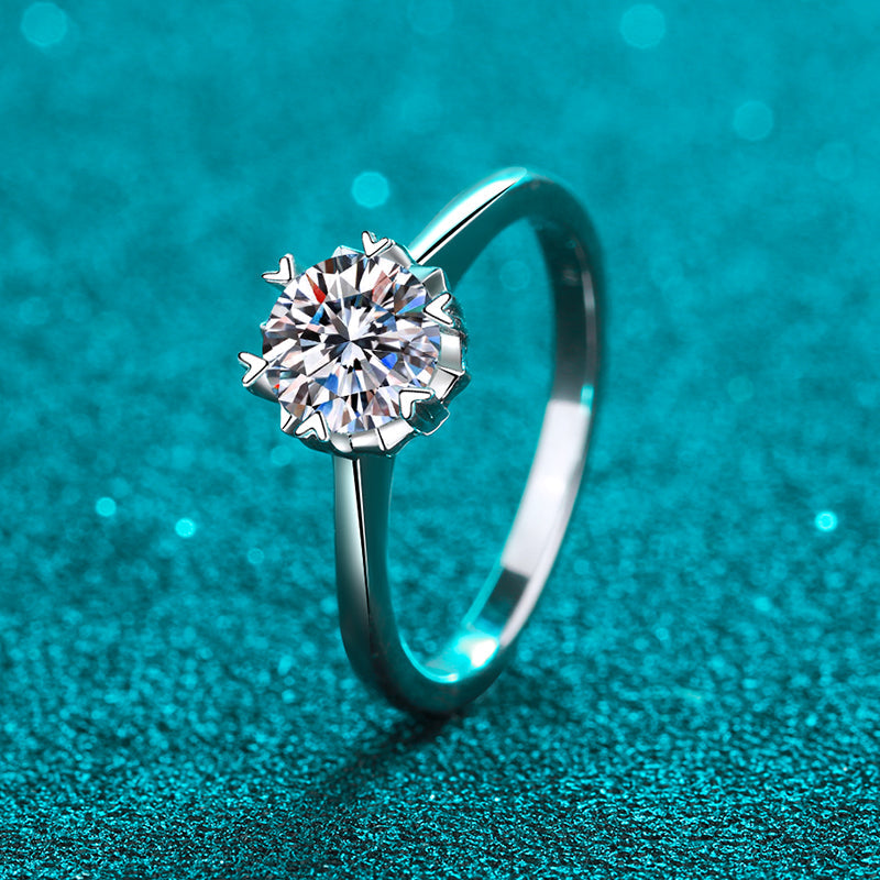 1 CT MOISSANITE Diamond Engagement Solitaire Ring, 925 Silver, Elegant Wedding Ring, the sparkling, Platinum Plated, Passes Diamond Tester az207 Xaxe.com