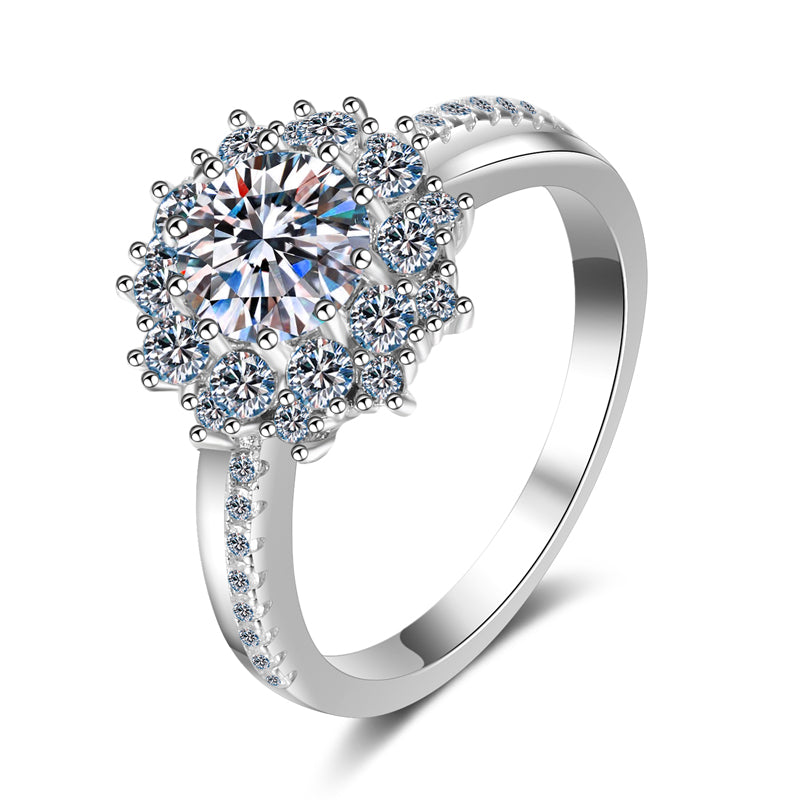 1 CT Moissanite Diamond Engagement solitaire Promise Ring, 925 Sterling Silver, Platinum Plated, Anniversary Ring, PASSES DIAMOND Tester Xaxe.com