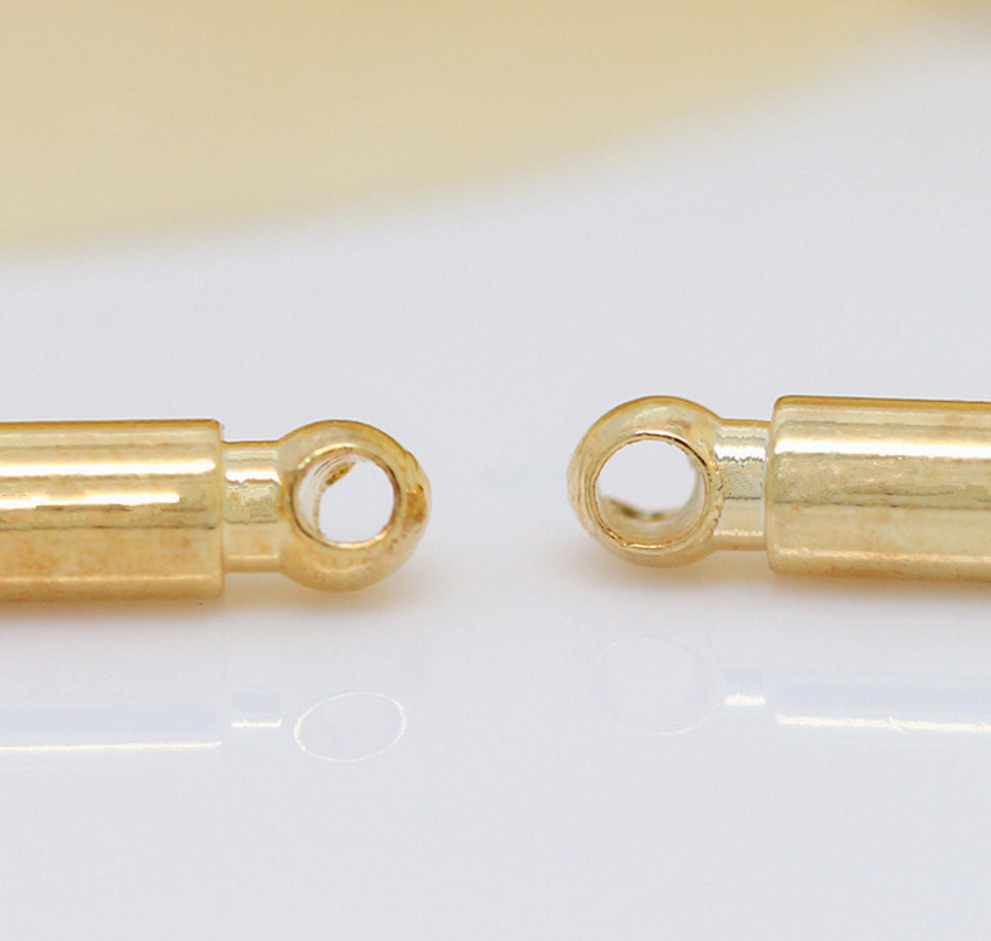 10 pcs 24k gold plated cubic stick pendant brass spacer beads  brass caps brass connector Xaxe.com