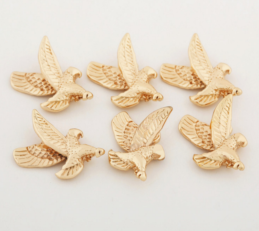 10 pcs 24k gold plated cubic the eagle brass spacer beads  brass caps brass connector Xaxe.com