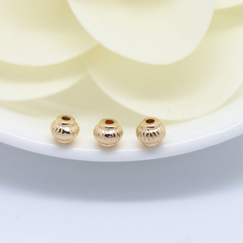 10 pcs 24k gold plated lantern spacer beads brass brass caps brass bead Xaxe.com