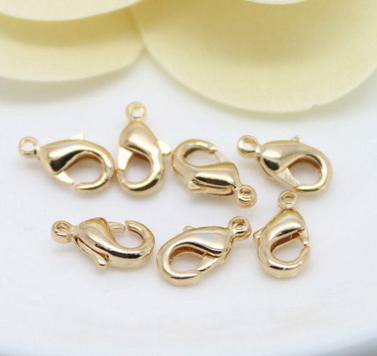 10 pcs 24k gold plated  lobster clasp pendant brass spacer beads  brass caps brass connector Xaxe.com