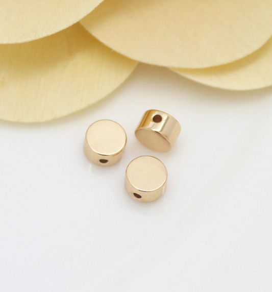 10 pcs 24k gold plated roundle brass caps brass bead brass spacer Xaxe.com