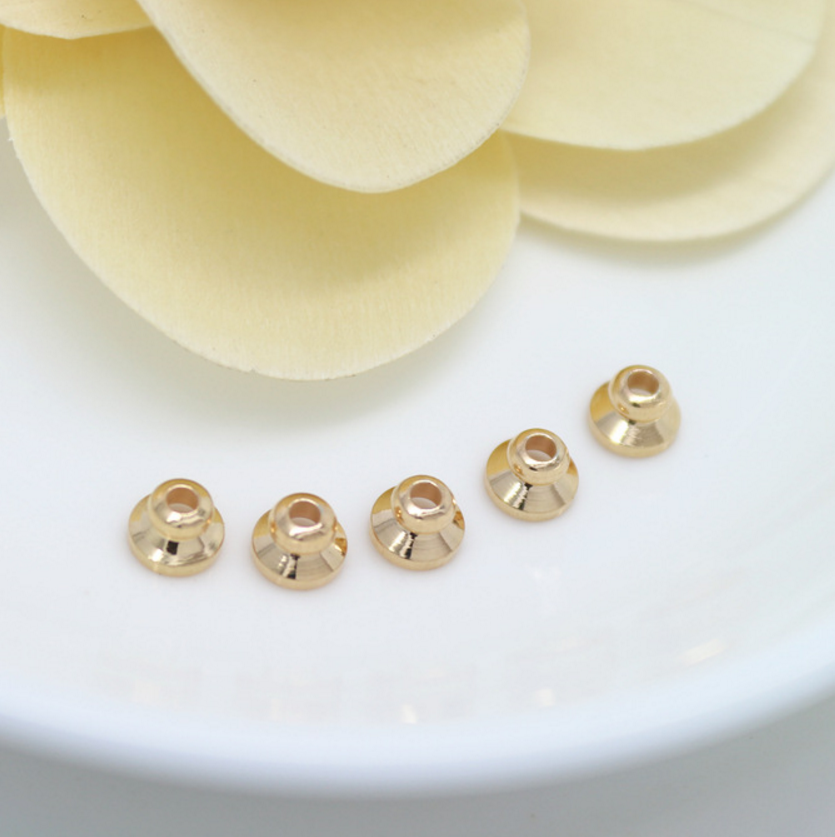 10 pcs 24k gold plated the horn shape pendant brass spacer beads  brass caps brass connector Xaxe.com