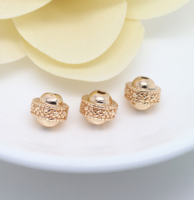 10 pcs 24k gold plated wheel brass spacer beads  brass caps brass connector Xaxe.com