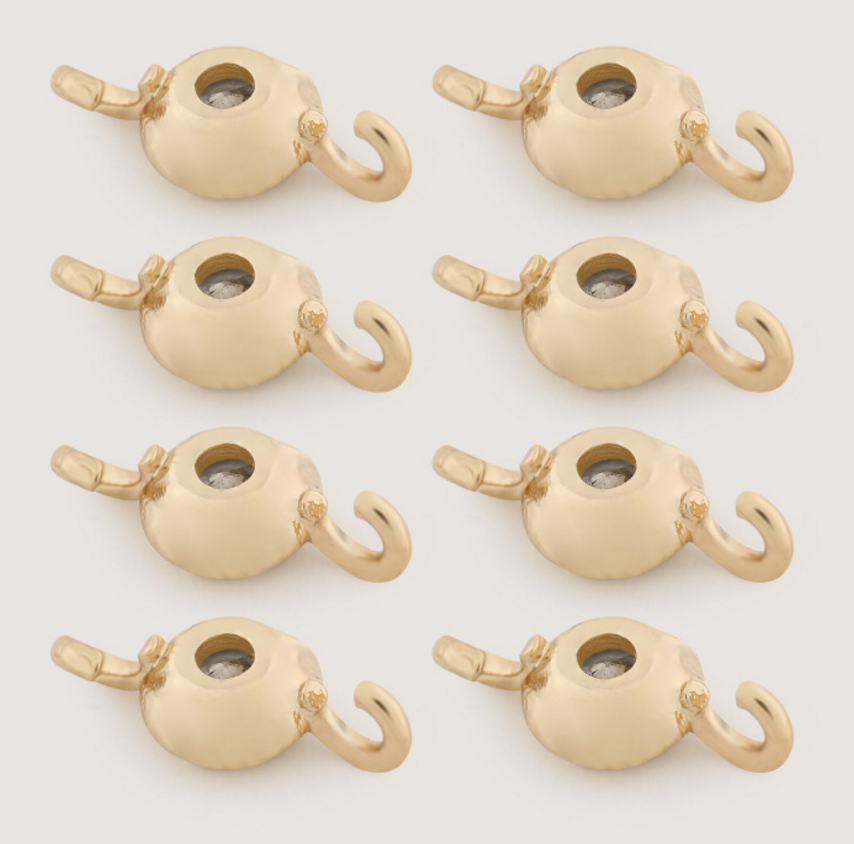 10 pcs 24k gold plated zircon connector brass spacer beads  brass caps brass connector Xaxe.com