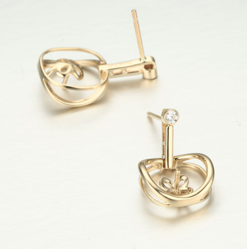 14k solid gold  real gold circle shape  earring findings, Yellow gold Xaxe.com