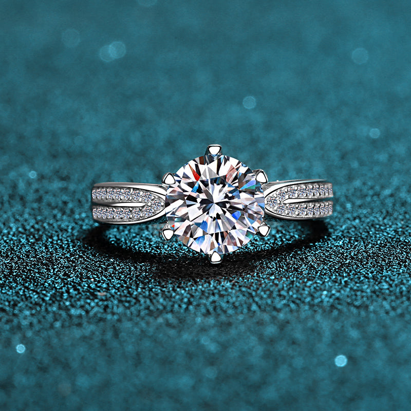 2 CT MOISSANITE Diamond Engagement solitaire  Ring, 925 Silver, Elegant Wedding Ring, Platinum Plated, Passes Diamond Tester az112 Xaxe.com