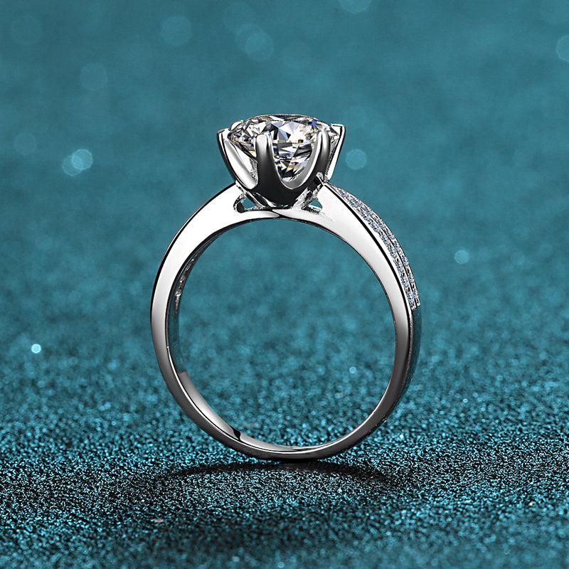 2 CT MOISSANITE Diamond Engagement solitaire  Ring, 925 Silver, Elegant Wedding Ring, Platinum Plated, Passes Diamond Tester az112 Xaxe.com