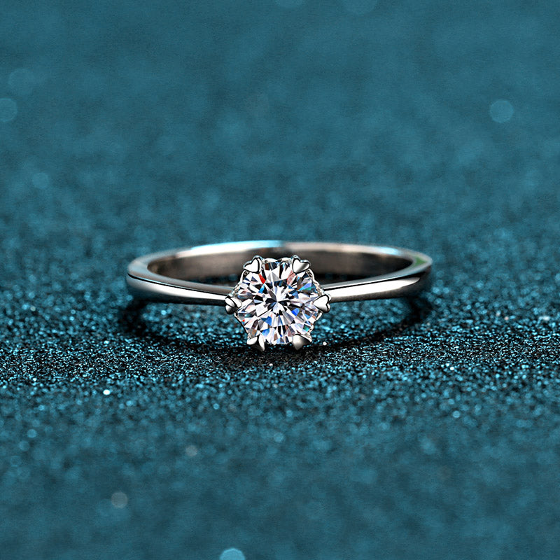 2 CT MOISSANITE Diamond Engagement solitaire  Ring, 925 Silver, PT950, wedding ring, Platinum Plated, Passes Diamond Tester Xaxe.com