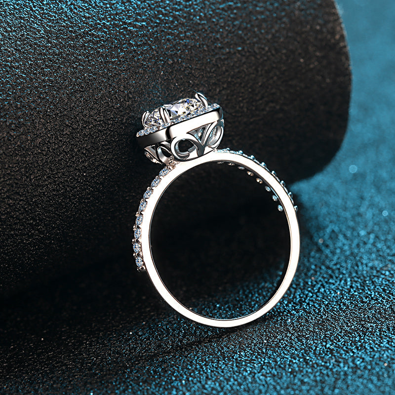 2 CT MOISSANITE Diamond Engagement solitaire Ring, Square, Solid 925 Silver, Elegant Wedding Ring, Platinum Plated, Passes Diamond Tester az117 Xaxe.com
