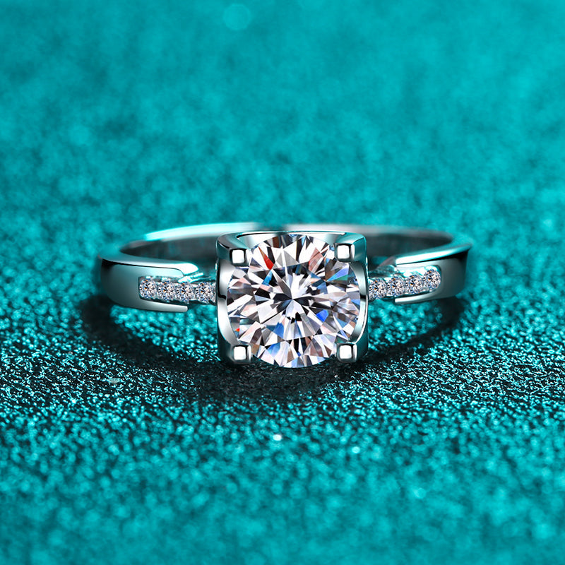 2 CT MOISSANITE Diamond Engagement solitaire Ring, Square, Solid 925 Silver, Elegant Wedding Ring, Platinum Plated, Passes Diamond Tester az157 Xaxe.com