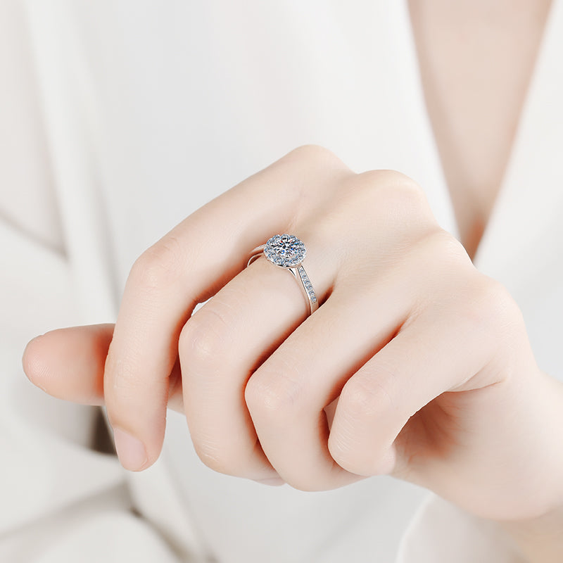 2 CT MOISSANITE Diamond Engagement solitaire Ring, round, Solid 925 Silver, Elegant Wedding Ring, Platinum Plated, Passes Diamond Tester az167 Xaxe.com