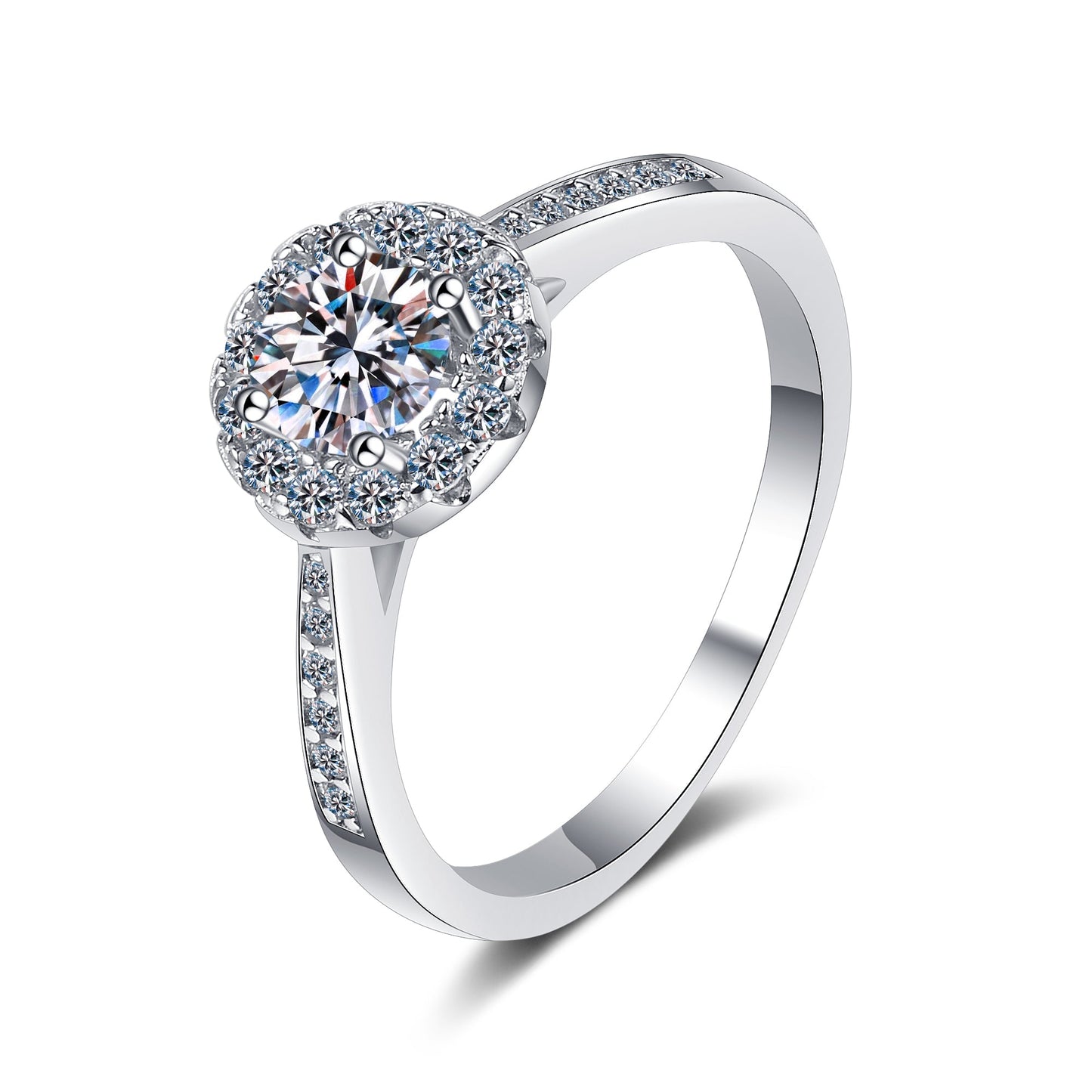 2 CT MOISSANITE Diamond Engagement solitaire Ring, round, Solid 925 Silver, Elegant Wedding Ring, Platinum Plated, Passes Diamond Tester az167 Xaxe.com