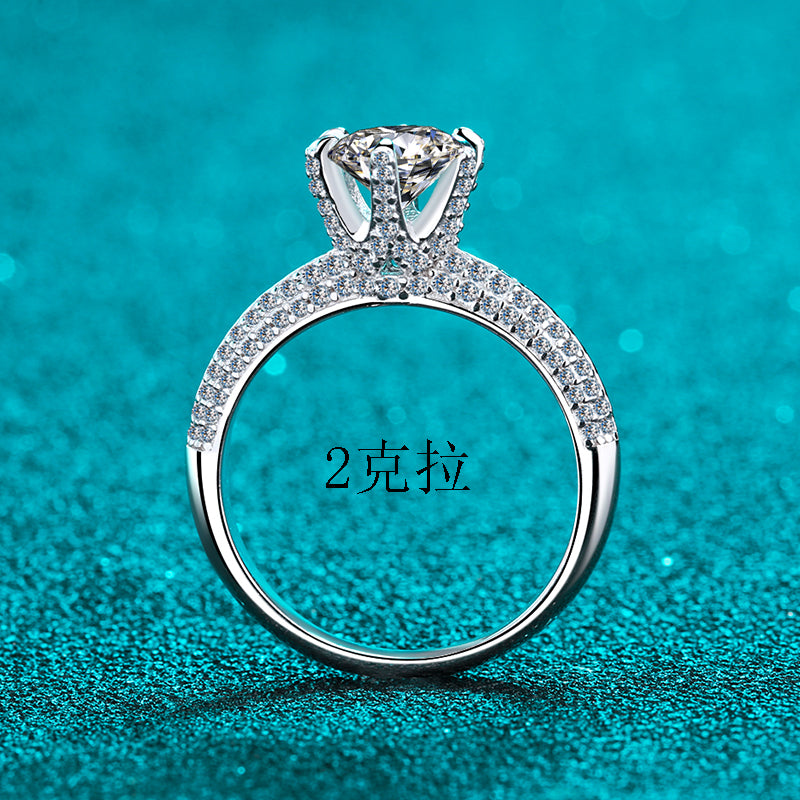 2 CT MOISSANITE Diamond Engagement solitaire Ring, the river, Solid 925 Silver, Elegant Wedding Ring, Platinum Plated, Passes Diamond Tester az217 Xaxe.com