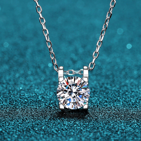 2 CT MOISSANITE Diamond Necklace Moissanite Pendant, Solid 925 Sterling Silver Chain, PT950, Passes Diamond Tester Xaxe.com