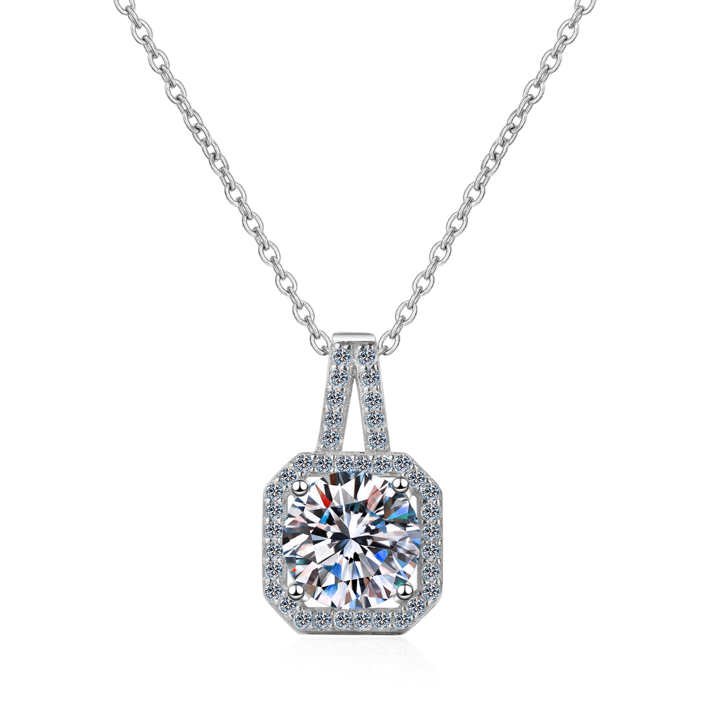 2 CT MOISSANITE Diamond Water drop Necklace Moissanite Pendant, Solid 925 Sterling Silver Chain, Passes Diamond Tester az041 Xaxe.com