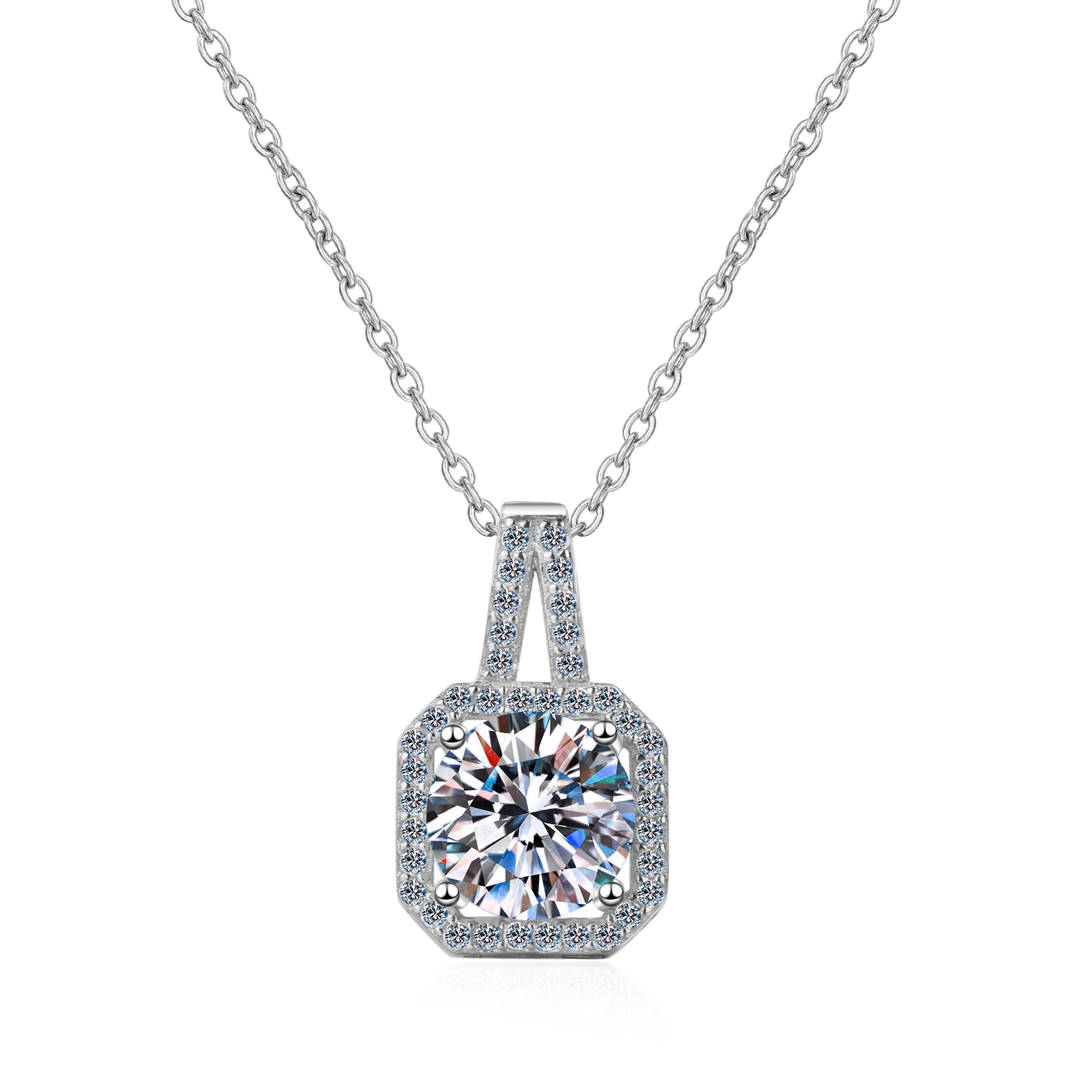 2 CT MOISSANITE Diamond Water drop Necklace Moissanite Pendant, Solid 925 Sterling Silver Chain, Passes Diamond Tester az041 Xaxe.com