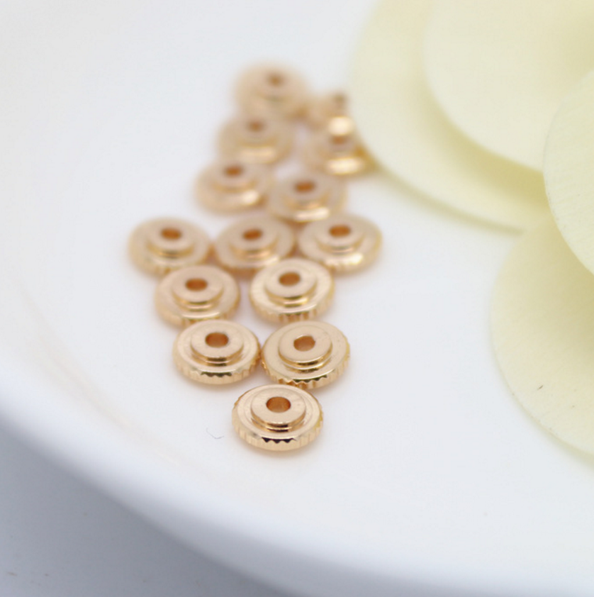 20 pcs 24k gold plated brass spacer beads  brass caps brass connector Xaxe.com