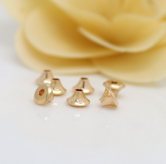 20 pcs 24k gold plated cubic speaker shape brass spacer beads  brass caps brass connector Xaxe.com