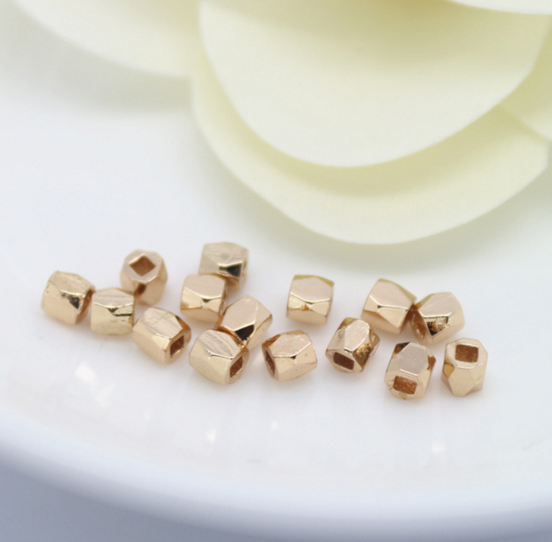 20 pcs 24k gold plated irregular spacer beads brass brass caps brass bead Xaxe.com