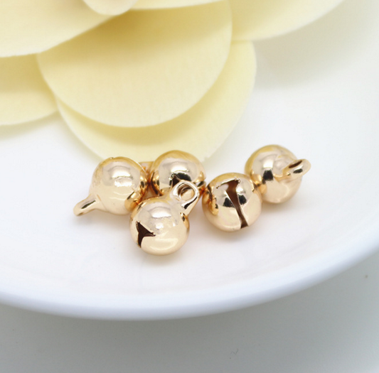 20 pcs 24k gold plated smooth bell pendant  brass spacer beads  brass caps brass connector Xaxe.com