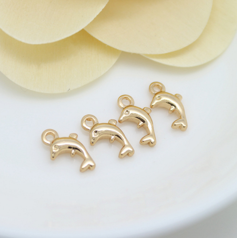 20 pcs 24k gold plated the dolphin pendant bead cap brass spacer beads pendants  brass caps brass bead Xaxe.com