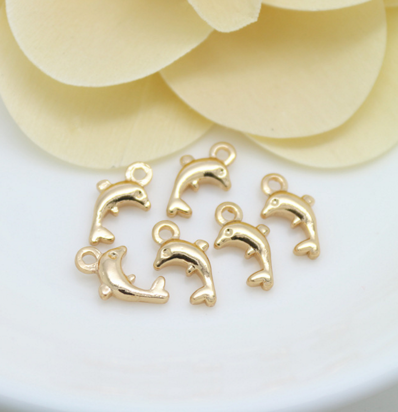 20 pcs 24k gold plated the dolphin pendant bead cap brass spacer beads pendants  brass caps brass bead Xaxe.com