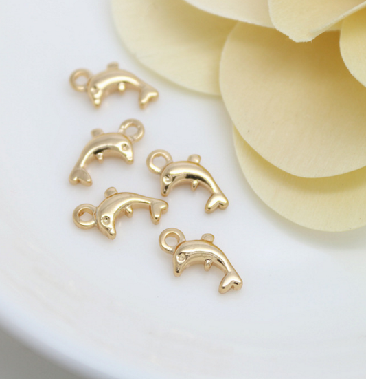 20 pcs 24k gold plated the dolphin pendant bead cap brass spacer beads pendants  brass caps brass bead Xaxe.com