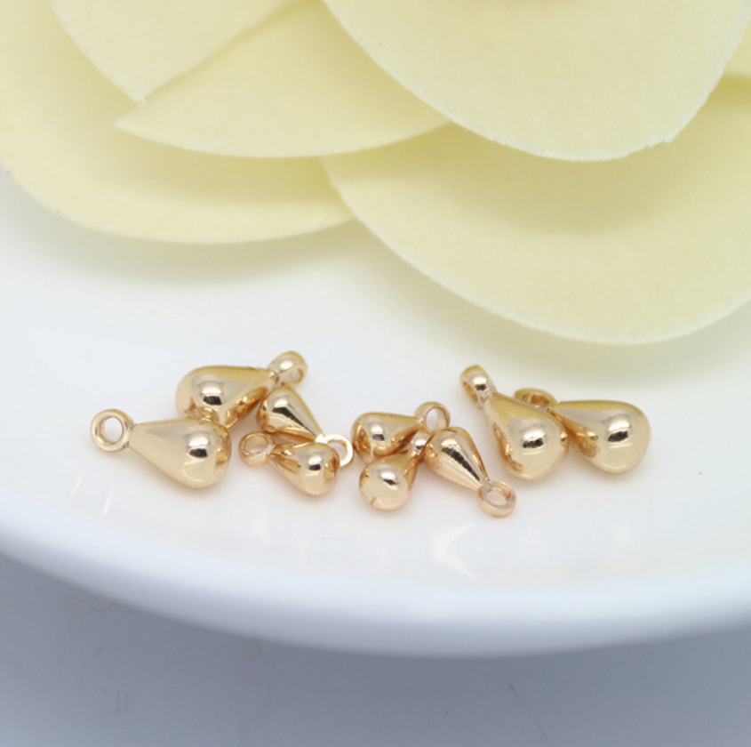 20 pcs 24k gold plated water drop pendant  brass spacer beads  brass caps brass connector Xaxe.com