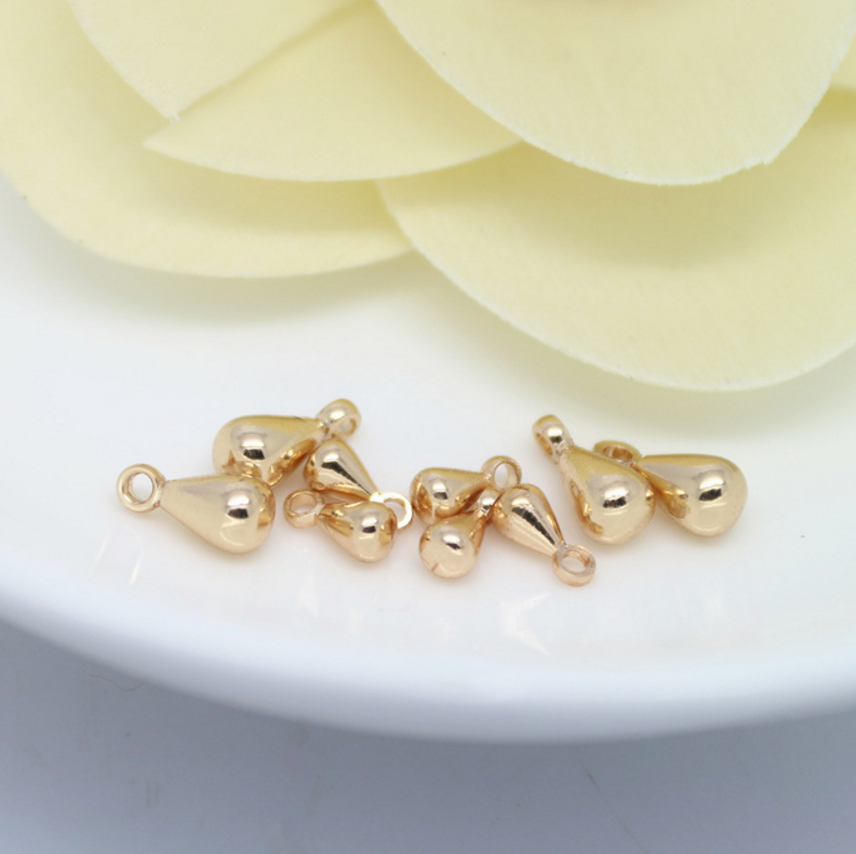 20 pcs 24k gold plated water drop pendant  brass spacer beads  brass caps brass connector Xaxe.com