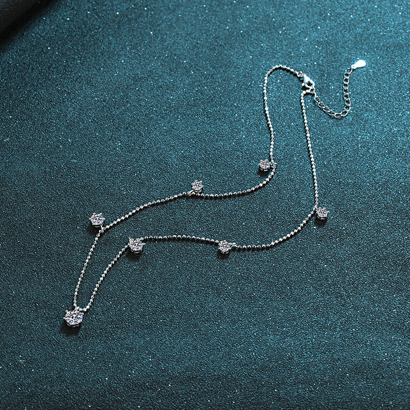 3.2 CT MOISSANITE Diamond Necklace Moissanite Pendant, Solid 925 Sterling Silver Chain, Passes Diamond Tester Xaxe.com