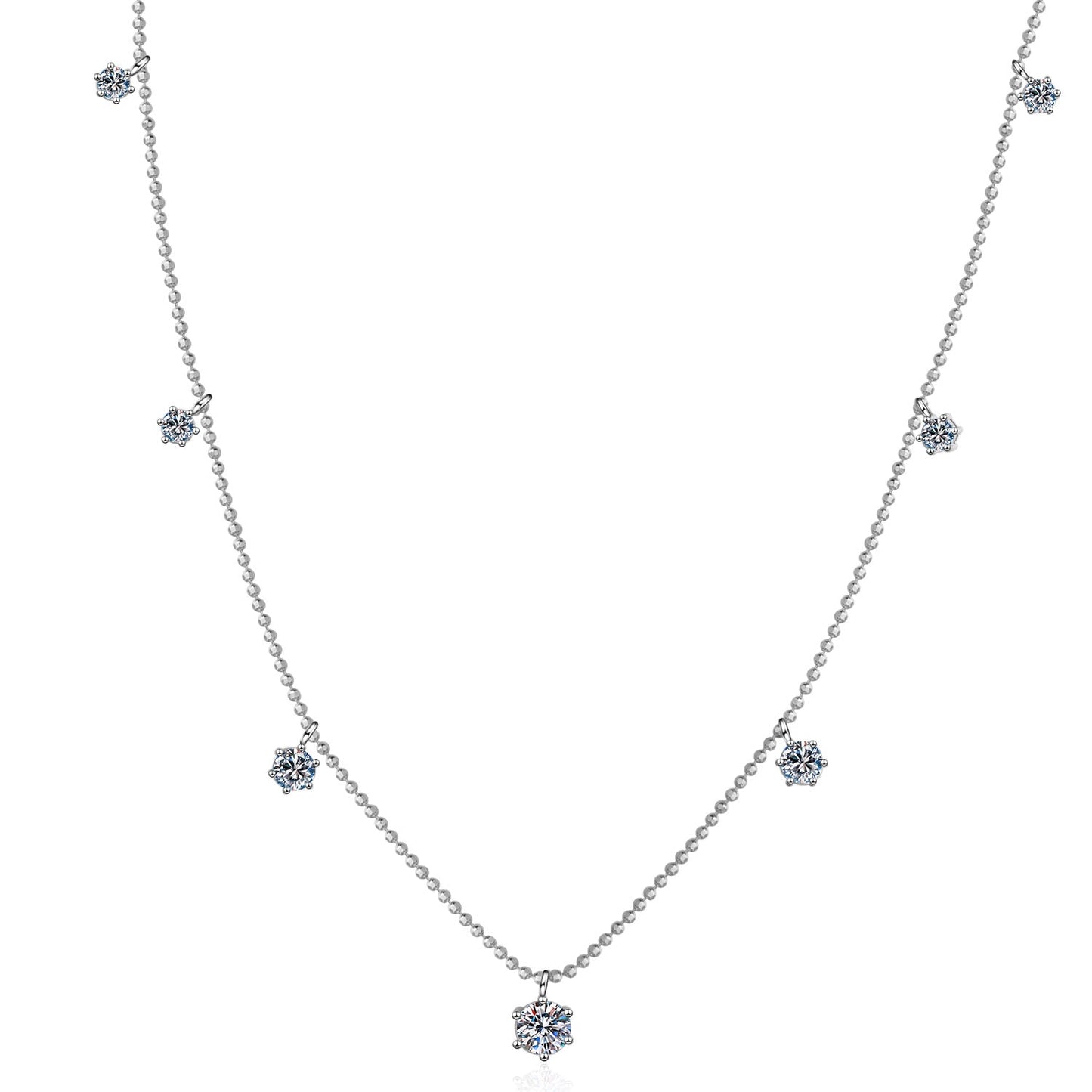 3.2 CT MOISSANITE Diamond Necklace Moissanite Pendant, Solid 925 Sterling Silver Chain, Passes Diamond Tester Xaxe.com